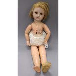 A large French composition head doll 'Paris 301/12', 1920s length 72cm