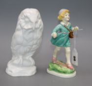 A Royal Worcester figure, Thursdays Child 3522 and M. Sutty owl