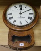 A.Morris, Leicester. An oak fusee wall clock