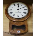 A.Morris, Leicester. An oak fusee wall clock