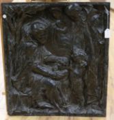 A bronze sculpture relief