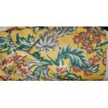 A bolt of hand painted silk and linen furnishing fabric c.1920's-30's