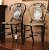 A pair of Victorian papier mache chairs
