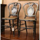 A pair of Victorian papier mache chairs