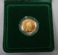 A UK gold proof full sovereign, 1980, cased.