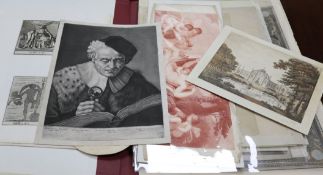 A folder of miscellaneous prints