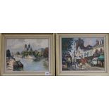 P. Cervais, 2 oils on canvas, Views of Paris, 26 x 34cm