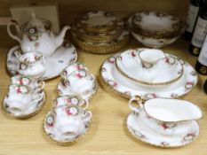 A Royal Albert Old Country Roses tea and dinner set and a similar teaspoon