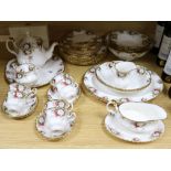 A Royal Albert Old Country Roses tea and dinner set and a similar teaspoon