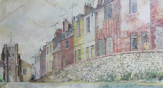 J.B. Blight, oil on board, Abinger Place, Lewes, signed and dated '92, 26 x 45cm