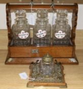 An Edwardian inkwell and a tantalus