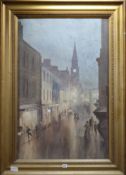 David Muirhead, watercolour, Evening Street scene, signed and dated 1911, 98 x 64cm