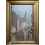 David Muirhead, watercolour, Evening Street scene, signed and dated 1911, 98 x 64cm