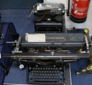 Two typewriters, Underwood and Royal