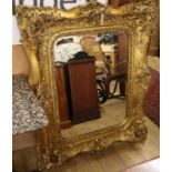 A Victorian style gilt framed wall mirror W.103cm