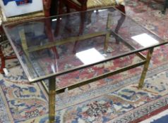 A bronze and glass coffee table W.100cm