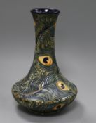 A Moorcroft Peacock pattern vase height 28.5cm