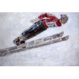 Grigory Andrevitch Shpoinko (1926-2007)oil on cardSki jumper18 x 26in.