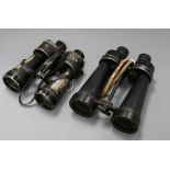 A pair of WWII Kriegsmarine 7 x 50 behm.444978 binoculars and a pair of Ball & Stroud 7 x 50