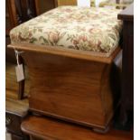 A Victorian walnut ottoman W.44cm