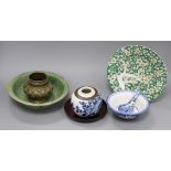 Seven pieces of oriental wares including Chinese