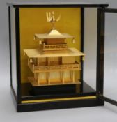 A Japanese gilt metal model of The Golden Temple in Kyoto