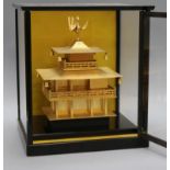 A Japanese gilt metal model of The Golden Temple in Kyoto