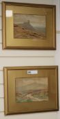 Bertram Morrish, pair of watercolours, Dartmoor scenes, signed, 18 x 26cm