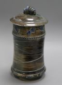 A pottery jar decorated with fish height 30cm