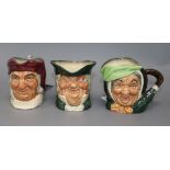 Three Royal Doulton 'Souvenir from Bentalls' small character jugs. including 'Sairey Gamp', D5528 (