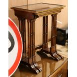 A Regency style mahogany quartetto of tea tables W.50cm