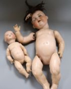 Two A M bisque headed dolls