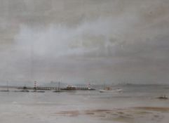 Vivian Pitchforth, watercolour, Coastal scene, 45.5 x 60cm