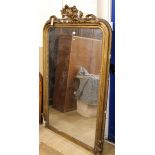 A gilt overmantel mirror W.100cm