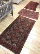 A Bokhara rug, Tekke mat and a saddlebag 175 x 95cm, 120 x 75cm and 145 x 82cm