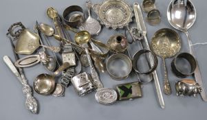 A George Jensen sterling silver salad server and a small group of mainly silver items including