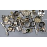 A George Jensen sterling silver salad server and a small group of mainly silver items including