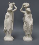 A pair of Parian figures tallest 35cm