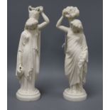 A pair of Parian figures tallest 35cm