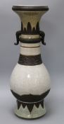 A large 19th century Chinese crackle glaze vase height 60cm