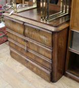 A 19th century French mahogany chest of drawers W.101cm