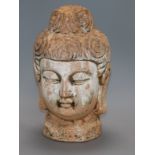 A terracotta head of Kwan Yu height 31cm