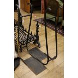 A pair of wrought iron log stacking brackets W.60cm approx.