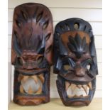 A pair of Philippines wood masks longest 65cm