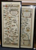 Pratt's, 2 High Test Maps, Plan of Scotland and a Map of the Great North Road, largest 93 x 37cm