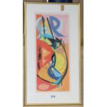 Martin Lanyon, gouache, Untitled, signed and dated '95 verso, 43 x 18cm