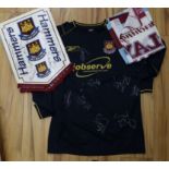 West Ham United Football Club, 2000s, player signed merchandise including six shirts, various flags,