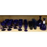 A quantity of Bristol blue glassware tallest 23cm