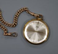 A 9ct gold curb-link watch chain and an Oris pocket watch chain 17 grams.