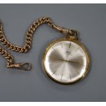 A 9ct gold curb-link watch chain and an Oris pocket watch chain 17 grams.